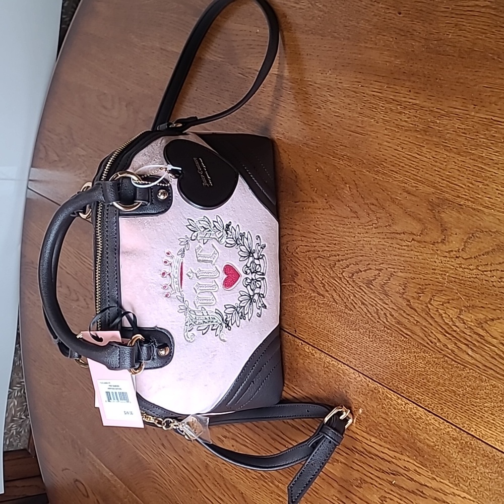 Juicy Couture Pink with Brown accents Pink Diamond Heritage Satchel